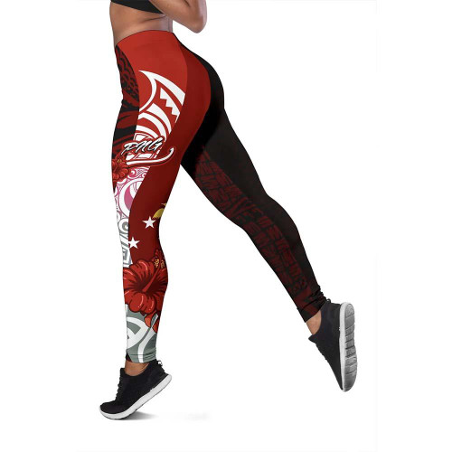 Papua New Guinea Polynesian Legging  - Coat Of Arm With Hibiscus 1