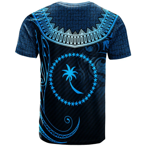 Chuuk Custom Personalised  T-Shirt - Serrated Pattern Blue Color 1
