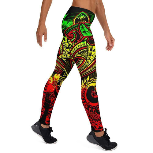 Guam Polynesian Legging - Reggae Shark Polynesian Tattoo 1