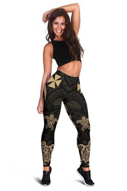 Wallis and Futuna Legging - Gold Tentacle Turtle 1