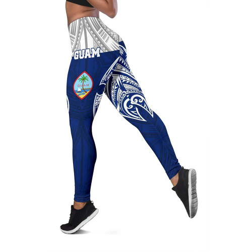 Guam Polynesian Legging - Pattern With Seal Blue Version 1