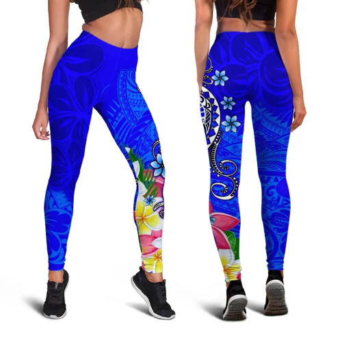 Tahiti Legging - Turtle Plumeria (Blue) 1