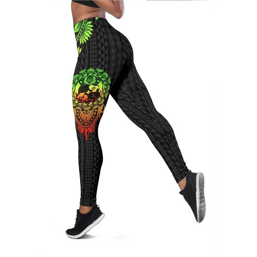 Tonga Polynesian Legging - Tattoo Pattern With Seal Reggae 1