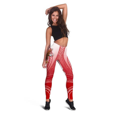 American Samoa Polynesian Legging - Bald Eagle (Red) 1