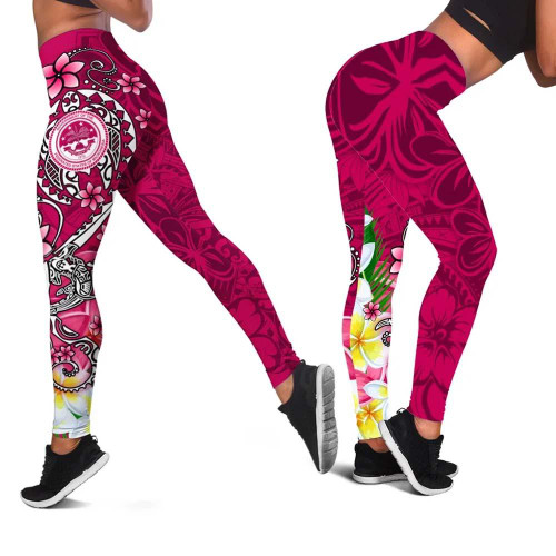 Federated States of Micronesia Legging - Turtle Plumeria (PINK) 1