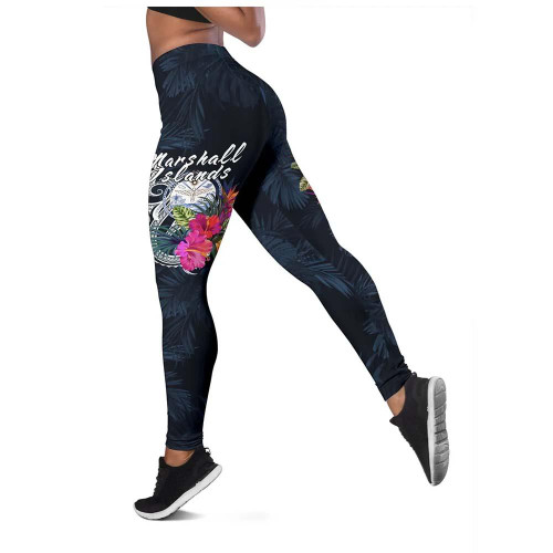 Marshall Islands Polynesian Legging - Tropical Flower 1