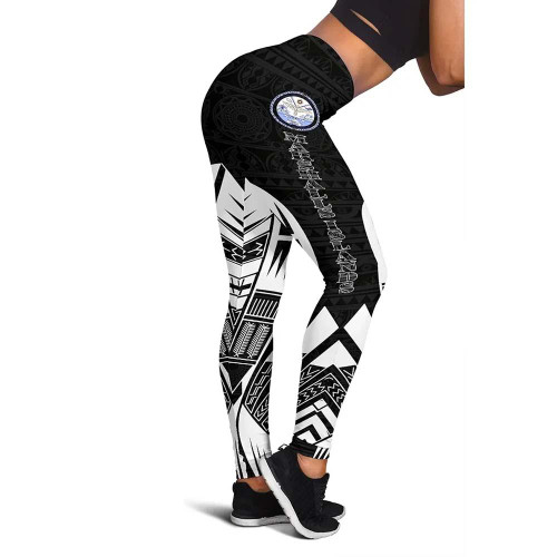 Marshall Islands Polynesian Legging - Polynesian Tattoo Black Version 1