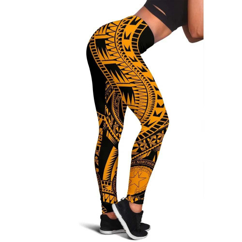 Northern Mariana Islands Legging Polynesian Pattern Gold 1