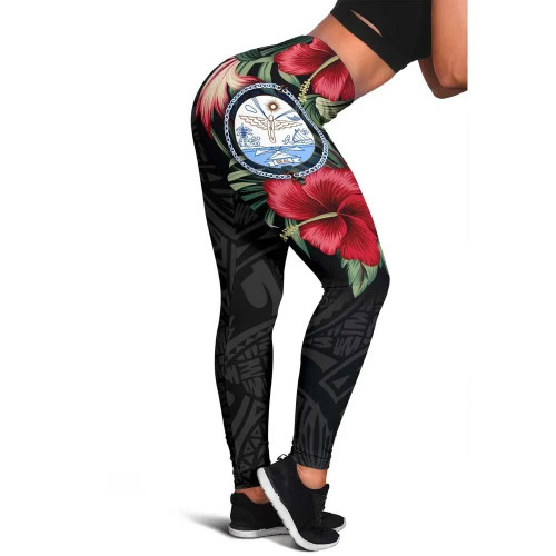 Marshall Islands Polynesian Legging - Hibiscus Coat of Arms 1