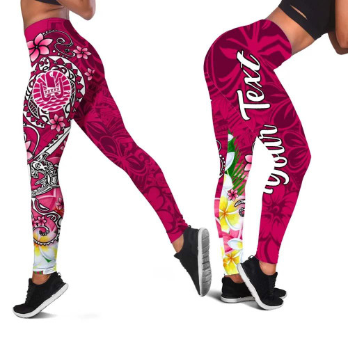 Tahiti Custom Personalised Legging - Turtle Plumeria (Pink) 1