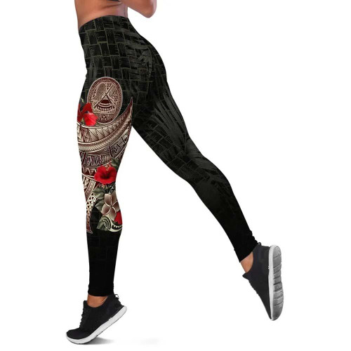 American Samoa Custom Personalised Legging - Polynesian Tribal Vintage Style 1