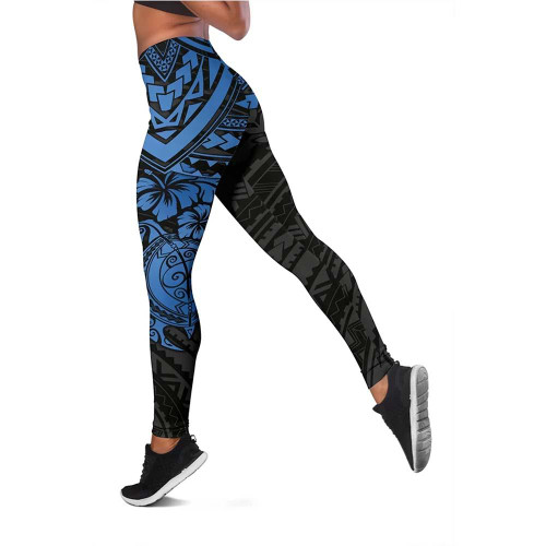 Kosrae Polynesian Legging (Women) - Blue Turtle 1