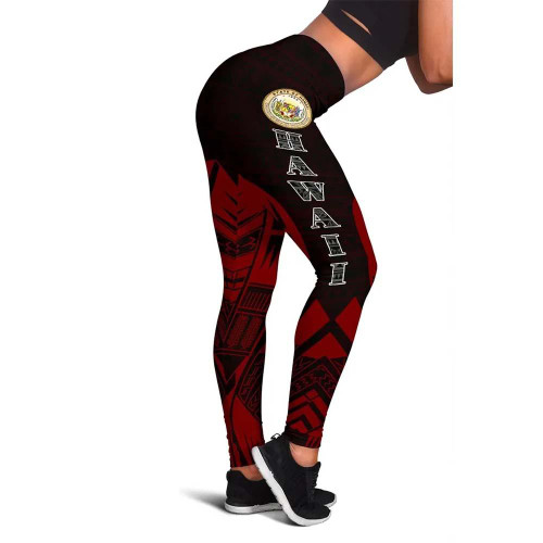 Hawaii Polynesian Legging - Polynesian Tattoo Red Version 1