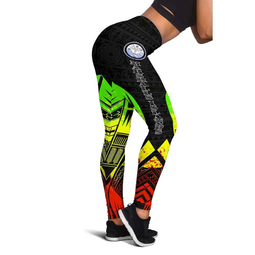 Marshall Islands Polynesian Legging - Polynesian Tattoo Reggae Version 1