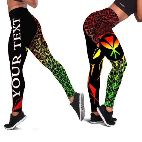 Hawaii Custom Personalised Legging - Kanaka Maoli Rocket Style (Reggae) 1
