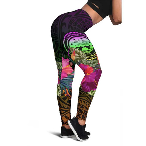 Federated States of Micronesia Personalised Legging - Summer Hibiscus 1