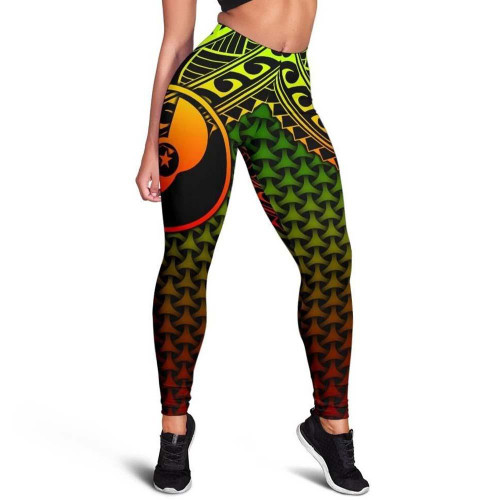 Polynesian Yap Legging - Reggae Vintage Polynesian Patterns 1