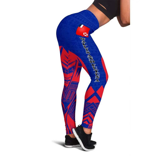 Wallis And Futuna Polynesian Legging - Polynesian Tattoo Flag Version 1
