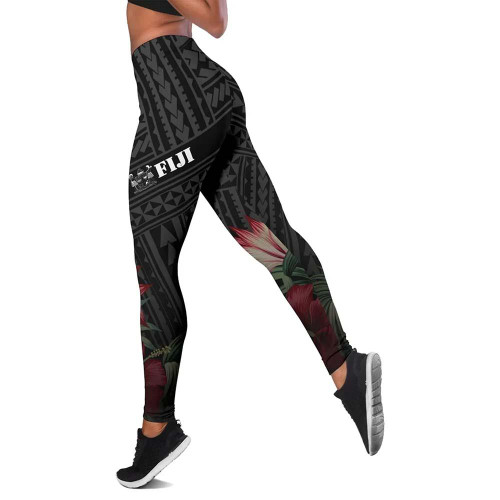 Fiji Polynesian Legging - Tropical Vintage Hibiscus 1