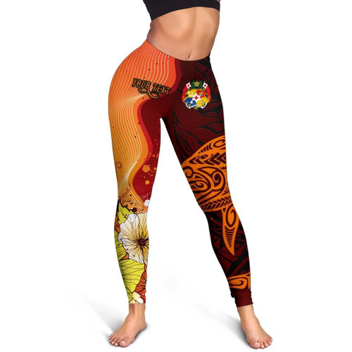 Tonga Custom Personalised Legging - Tribal Tuna Fish 1