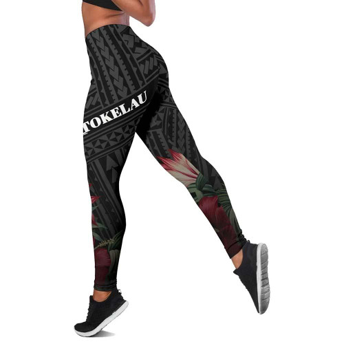 Tokelau Polynesian Legging - Tropical Vintage Hibiscus 1