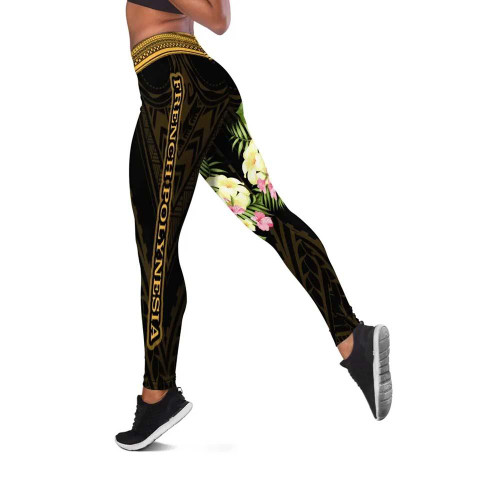 French Polynesia Legging - Polynesian Gold Patterns Collection 1