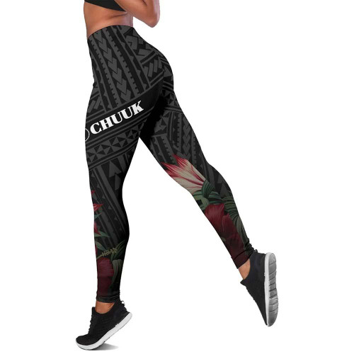 Chuuk Micronesia Legging - Tropical Vintage Hibiscus 1
