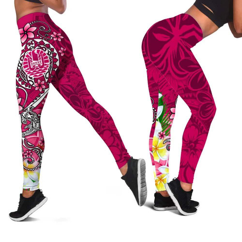 Tahiti Legging - Turtle Plumeria (Pink) 1