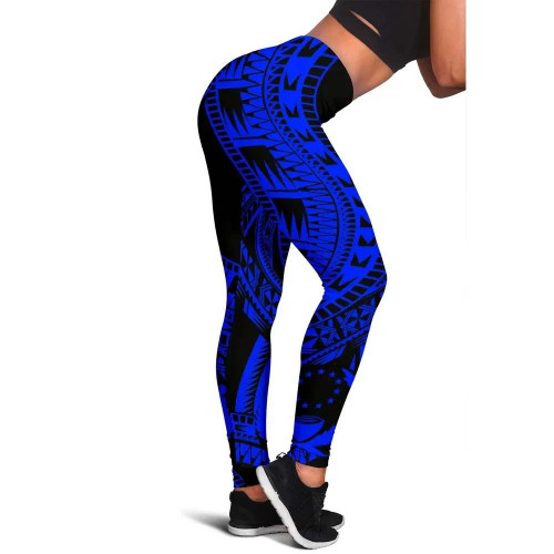 Pohnpei Legging Polynesian Pattern Blue 1