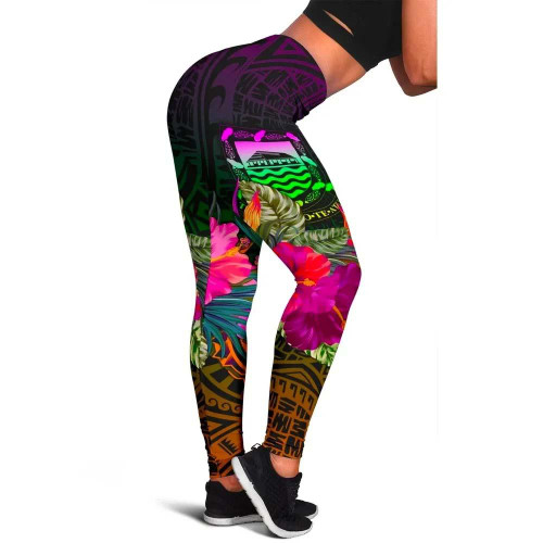 Tuvalu Legging - Summer Hibiscus 1