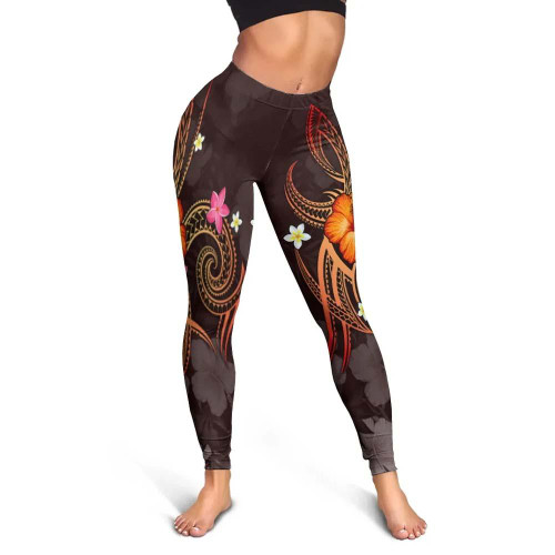Tuvalu Polynesian Legging - Legend of Tuvalu (Red) 1