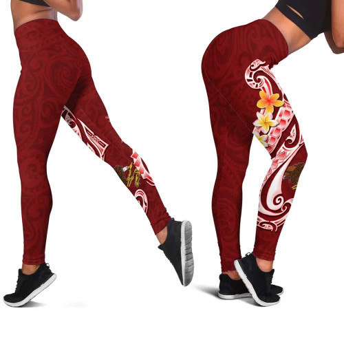 American Samoa Legging - AS Seal  Polynesian Patterns Plumeria 1