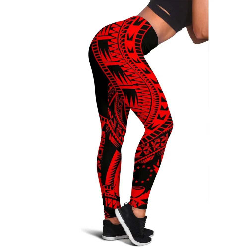 Pohnpei Legging Polynesian Pattern Red 1