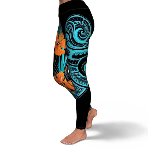 Polynesian Legging - Hawaiian Flower Pattern Legging 1