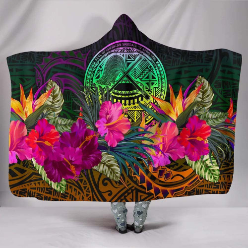 American Samoa Hooded Blanket - Summer Hibiscus 1