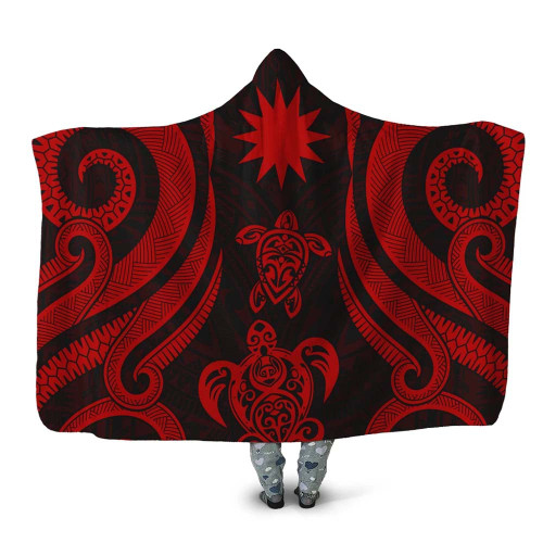 Nauru Hooded Blanket - Red Tentacle Turtle 1