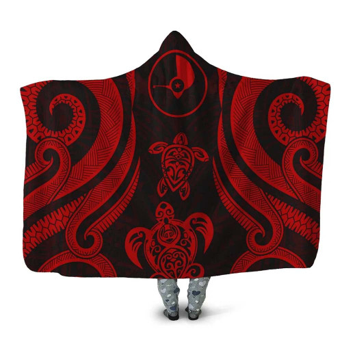 Yap Hooded Blanket - Red Tentacle Turtle 1