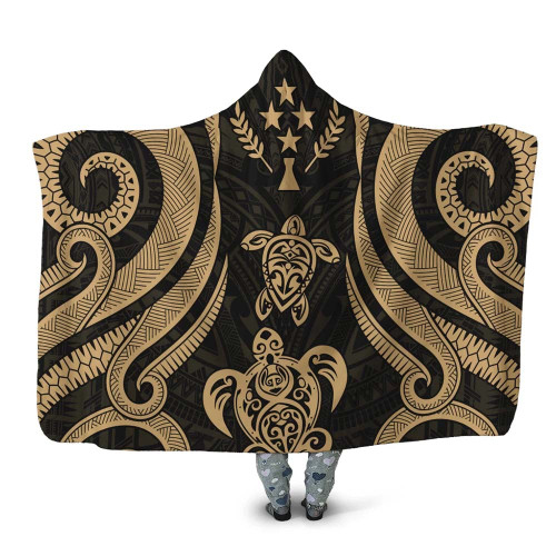 Kosrae Hooded Blanket - Gold Tentacle Turtle 1