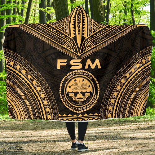 Federated States Of Micronesia Polynesian Chief Hooded Blanket - Gold Version 1