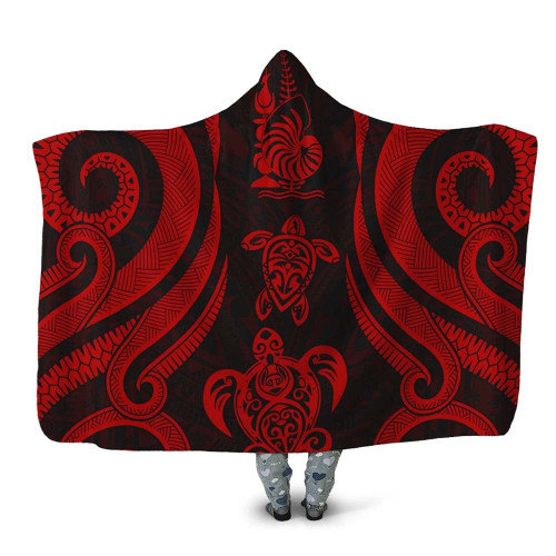 New Caledonia Hooded Blanket - Red Tentacle Turtle 1