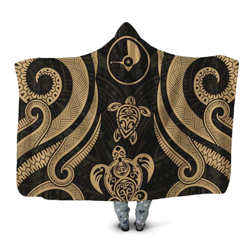 Yap Hooded Blanket - Gold Tentacle Turtle 1
