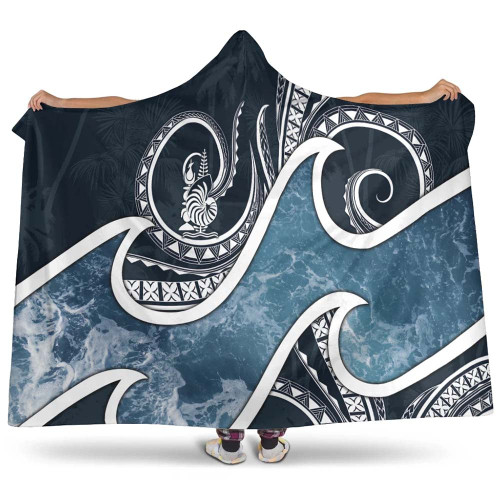 New Caledonia Polynesian Hooded Blanket - Ocean Style 1