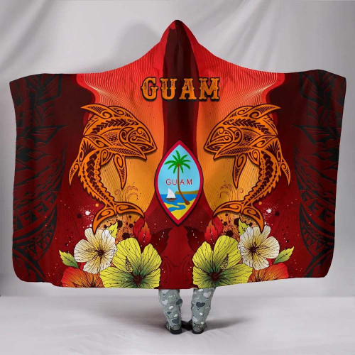 Guam Hooded Blankets - Tribal Tuna Fish 1