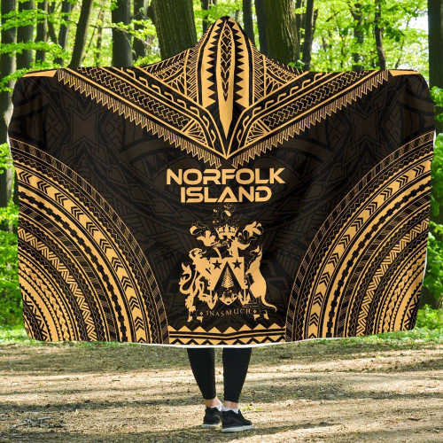 Norfolk Island Polynesian Chief Hooded Blanket - Gold Version 1