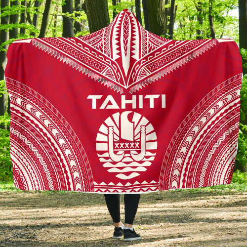 Tahiti Flag Polynesian Chief Hooded Blanket 1