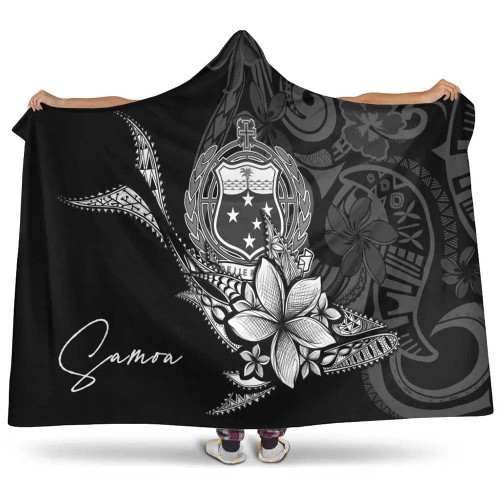 Samoa Hooded Blanket - Fish With Plumeria Flowers Style 1