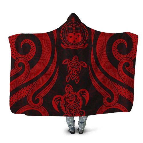 Samoa Hooded Blanket - Red Tentacle Turtle 1