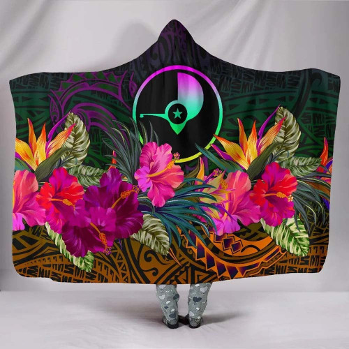 YAP Hooded Blanket - Summer Hibiscus 1