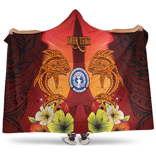 Northern Mariana Islands Custom Personalised Hooded Blankets - Tribal Tuna Fish 1