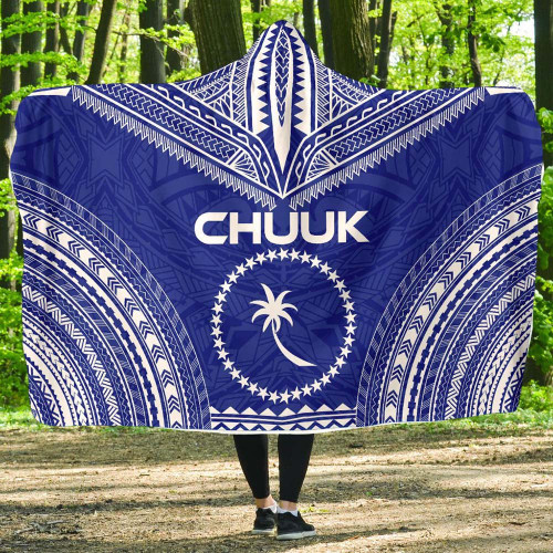 Chuuk Flag Polynesian Chief Hooded Blanket 1